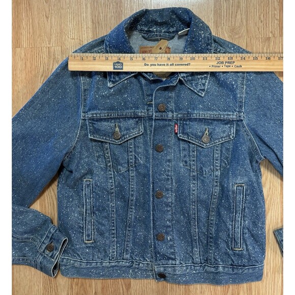 Levi Strauss Original Trucker Denim Jacket NWT Small Bleach Speckled Womens Jean - Picture 10 of 13